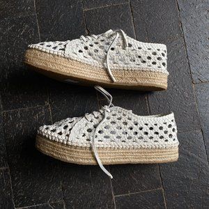 ZIMMERMANN Woven leather platform espadrilles